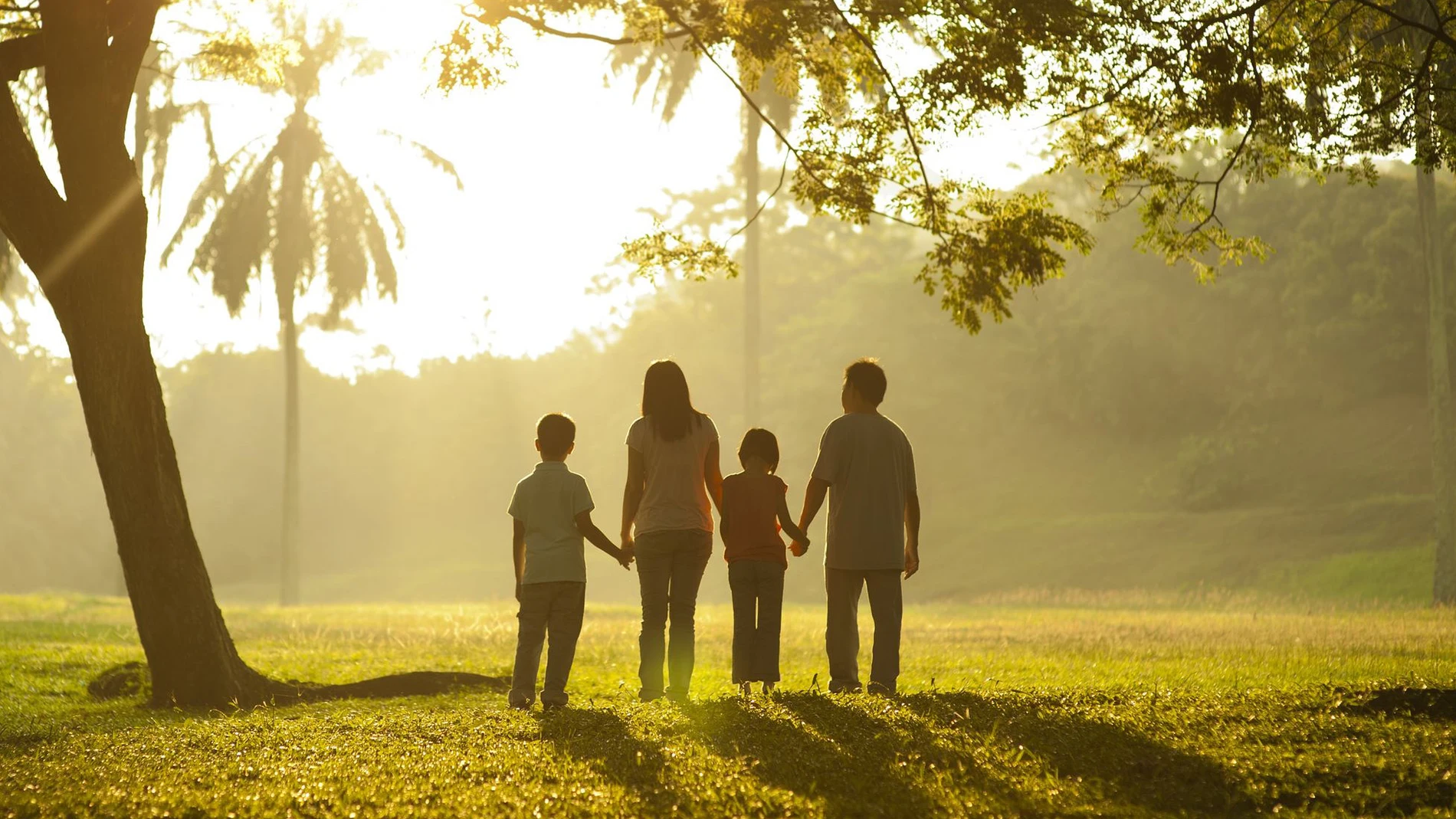 Una familia de espaldas Una familia de espaldas