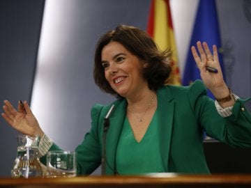 Soraya Sáenz de Santamaría tras el consejo de ministros