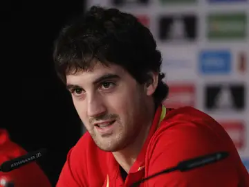 Mikel San José, durante la rueda de prensa Mikel San José, durante la rueda de prensa