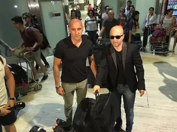 'Monchi' recibe a Sampaoli a su llegada a Sevilla 'Monchi' recibe a Sampaoli a su llegada a Sevilla