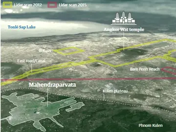 Plano de las ciudades medievales de Camboya ocultos debajo de la selva Plano de las ciudades medievales de Camboya ocultos debajo de la selva