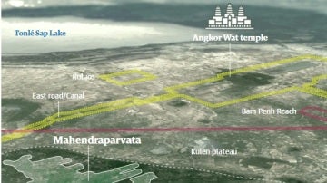 Plano de las ciudades medievales de Camboya ocultos debajo de la selva