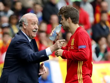 Del Bosque habla con Gerard Piqué Del Bosque habla con Gerard Piqué