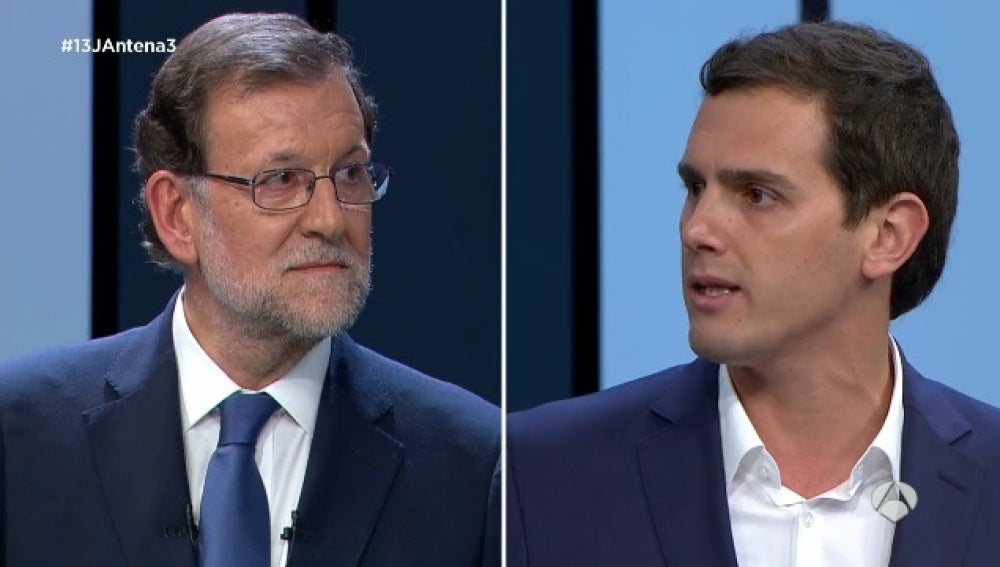 Rajoy y Rivera en el debate a cuatro
