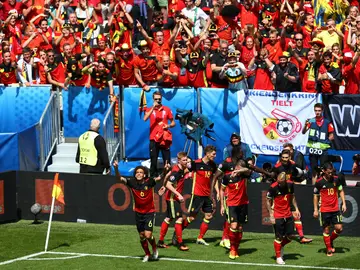 Bélgica celebra un gol Bélgica celebra un gol