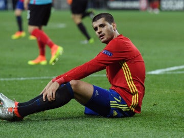 Álvaro Morata durante el España-Turquía