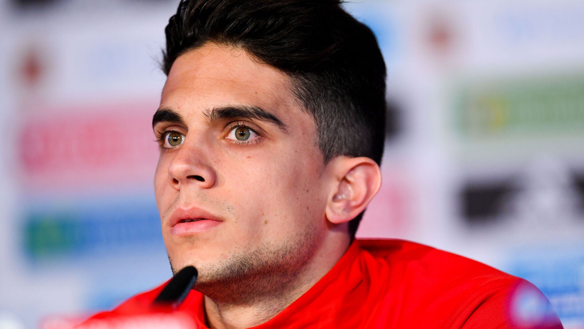 Marc Bartra, en la sala de prensa