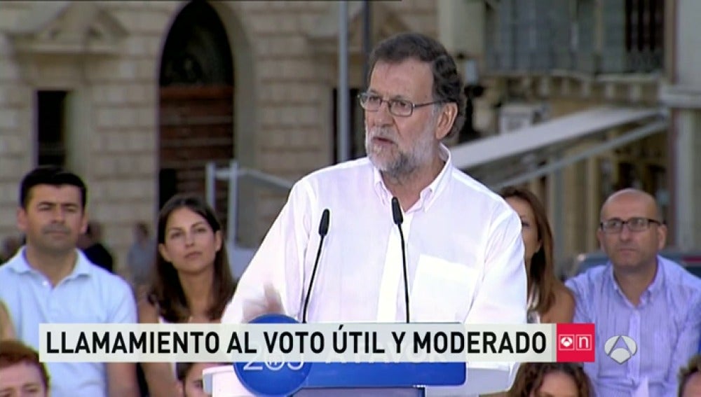 Mariano Rajoy en un mitin