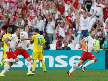 Blaszczykowski celebra su decisivo gol ante Ucrania Blaszczykowski celebra su decisivo gol ante Ucrania