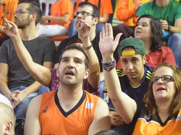 La afición del Montakit Fuenlabrada, durante un encuentro La afición del Montakit Fuenlabrada, durante un encuentro