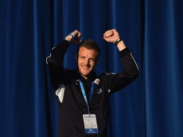 Jamie Vardy celebra la Premier conseguida por el Leicester