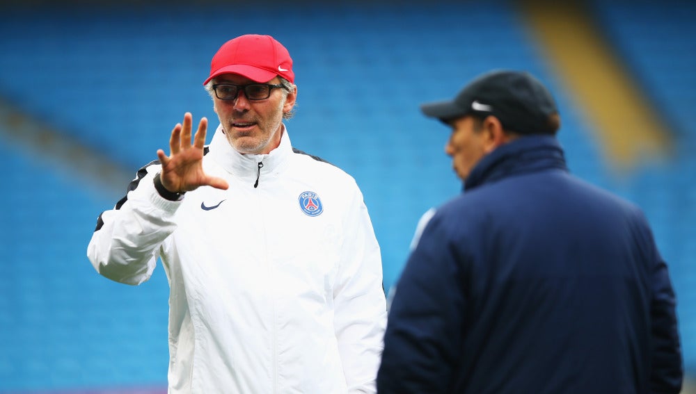 Laurent Blanc, en un entrenamiento del PSG