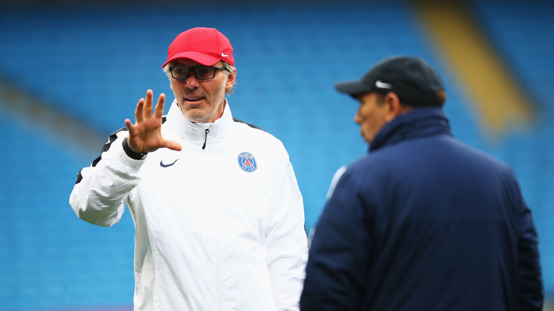 Laurent Blanc, en un entrenamiento del PSG