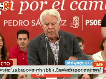 Frame 44.945024 de: Felipe González: "El Brexit puede contaminar a otros pero también puede ser una vacuna" Frame 44.945024 de: Felipe González: "El Brexit puede contaminar a otros pero también puede ser una vacuna"