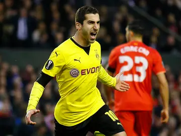 Mkhitaryan celebra un gol con el Dortmund Mkhitaryan celebra un gol con el Dortmund
