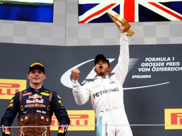 Lewis Hamilton celebra su victoria en el GP de Austria