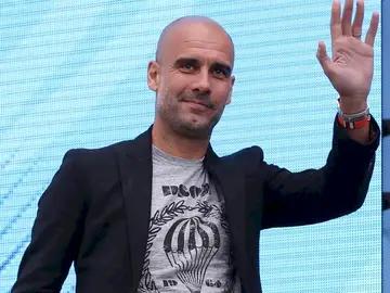 Pep Guardiola durante su presentación como técnico del City Pep Guardiola durante su presentación como técnico del City