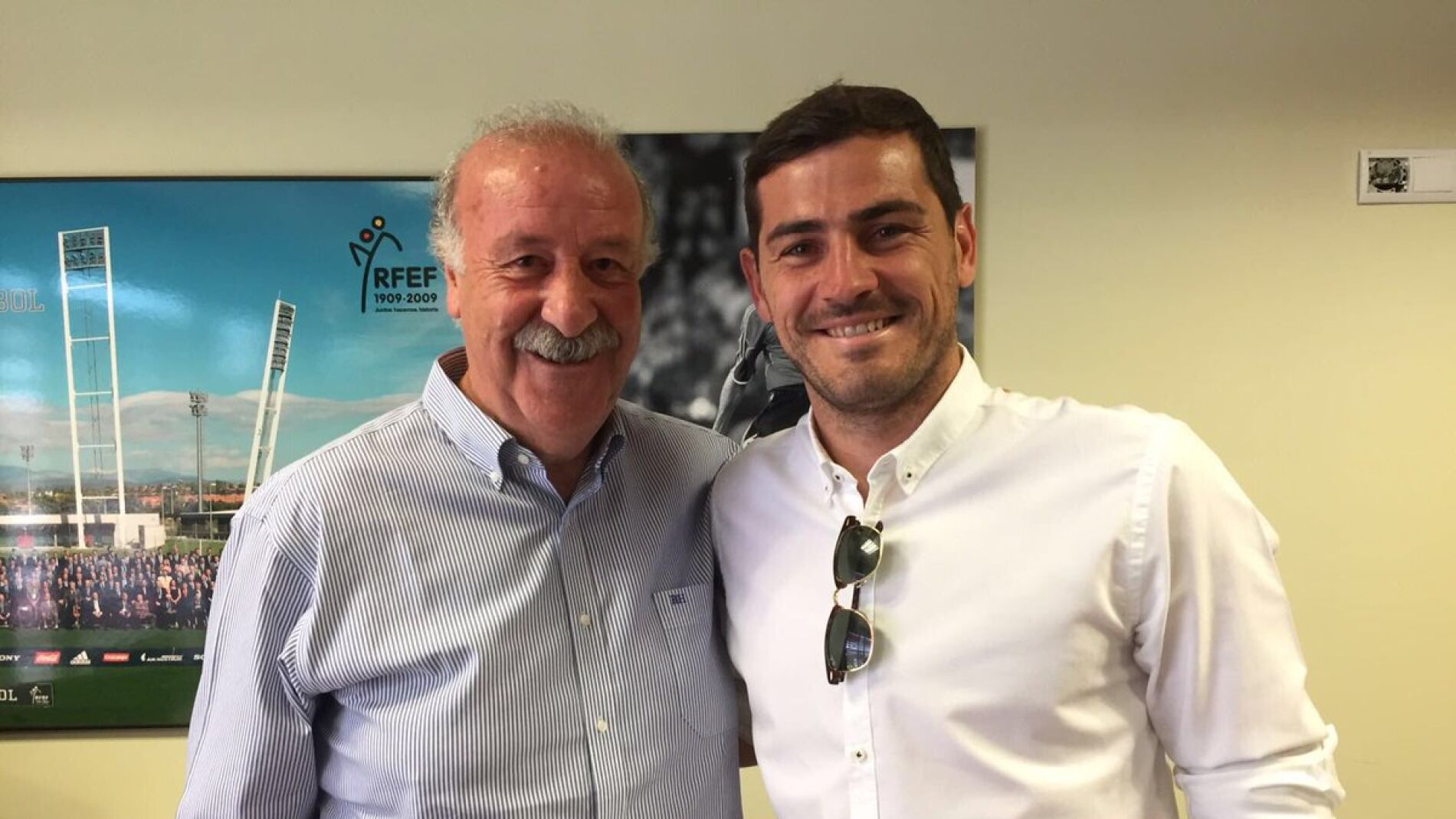 Del Bosque y Casillas, en la Ciudad del F&uacute;tbol