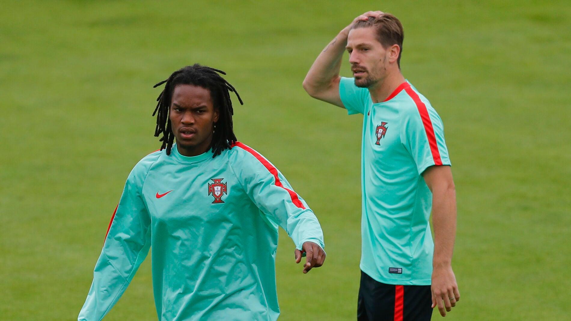 Renato S&aacute;nchez, en un entrenamiento con Portugal