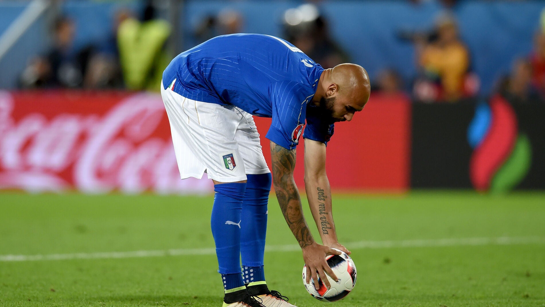 Simone Zaza, antes de lanzar el penalti ante Alemania
