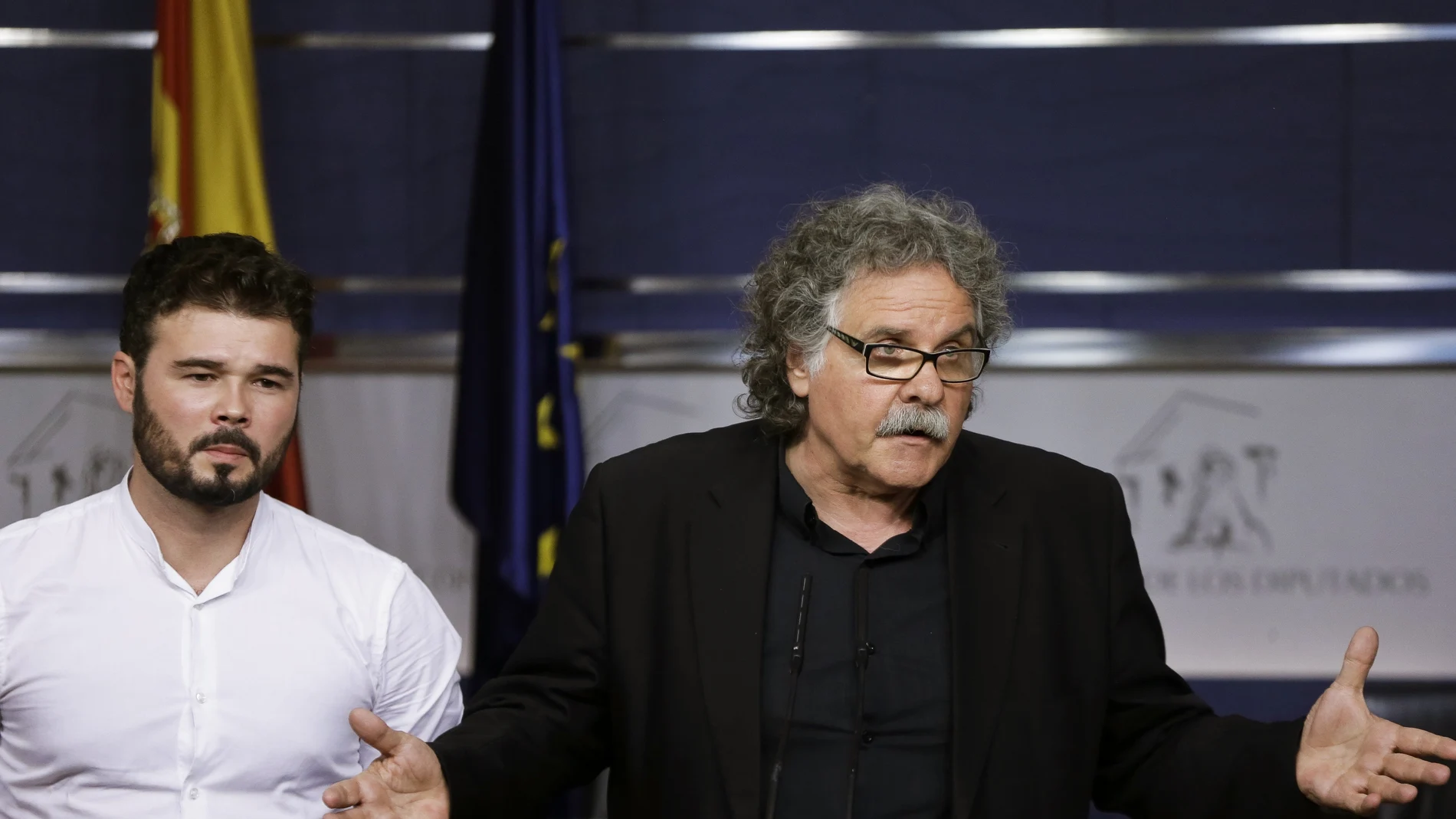 Joan Tardá durante la rueda de prensa Joan Tardá durante la rueda de prensa