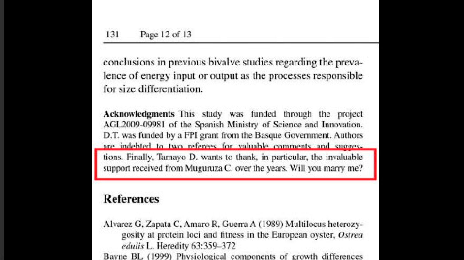Extracto en la publicaci&oacute;n en la que se realiza la pedida.