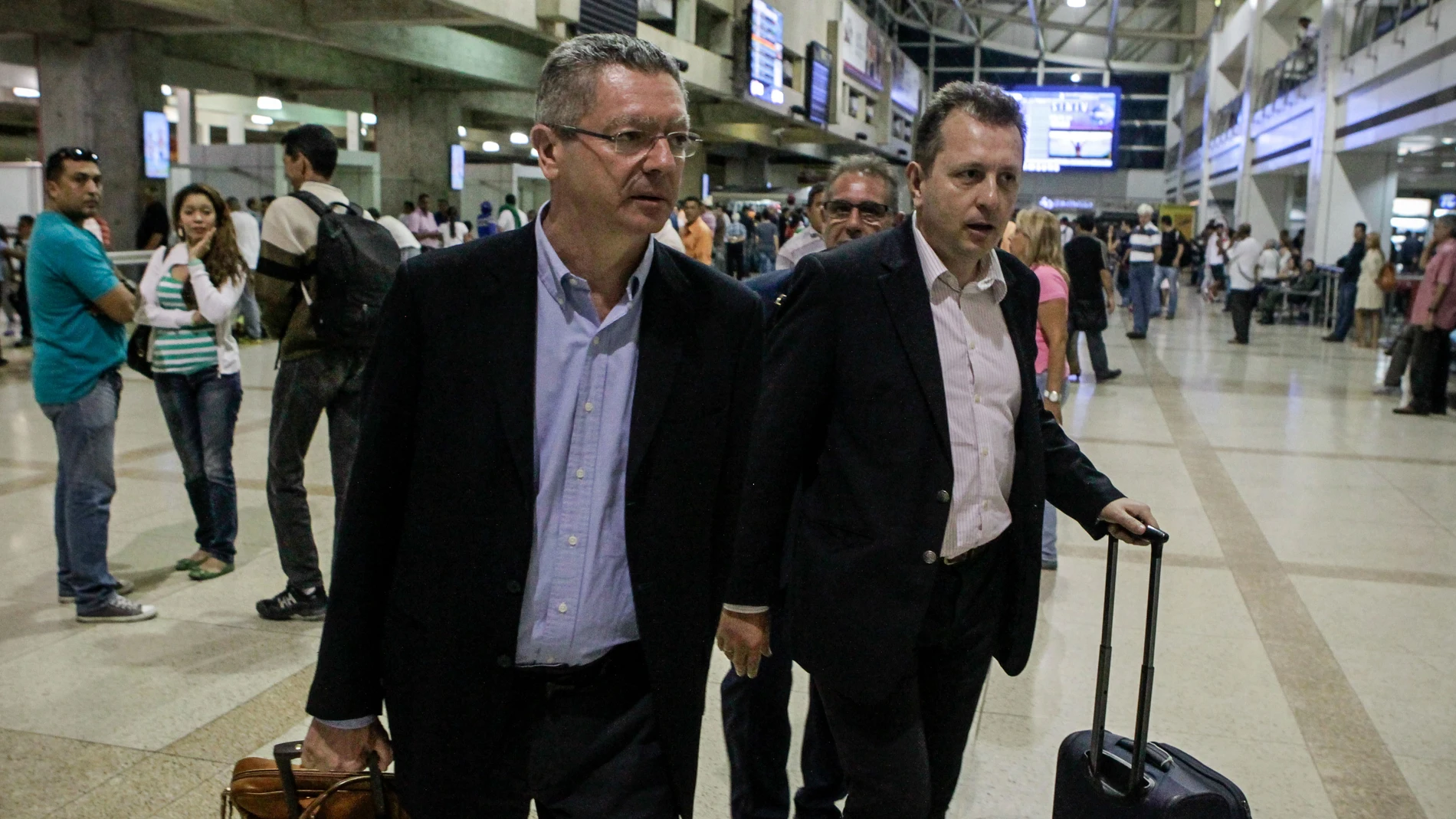 Gallardón y Cremades a su llegada Gallardón y Cremades a su llegada