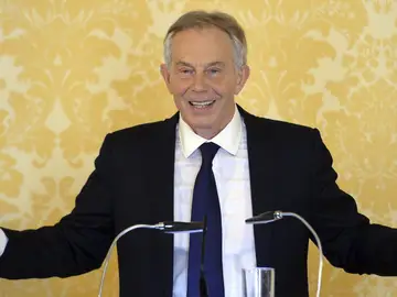 Tony Blair durante una rueda de prensa Tony Blair durante una rueda de prensa