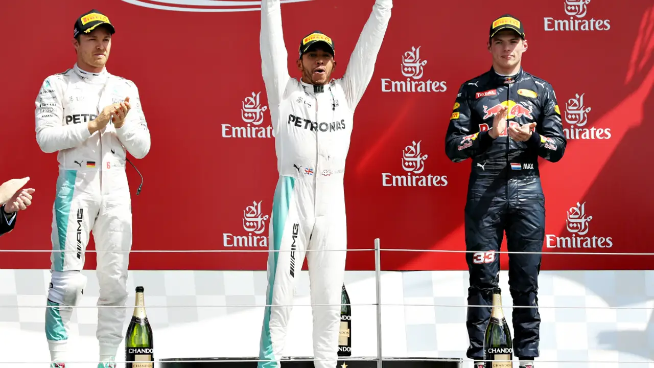 El podio del GP de Gran Bretaña