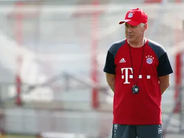 Carlo Ancelotti, durante su primer entrenamiento con el Bayern Carlo Ancelotti, durante su primer entrenamiento con el Bayern