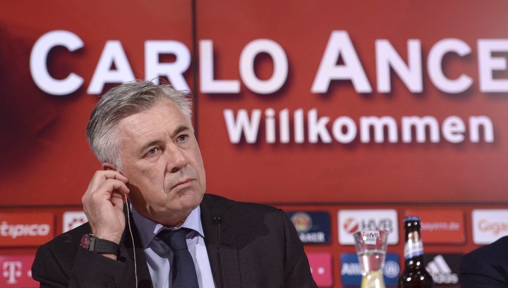 Ancelotti en su presentación como técnico del Bayern