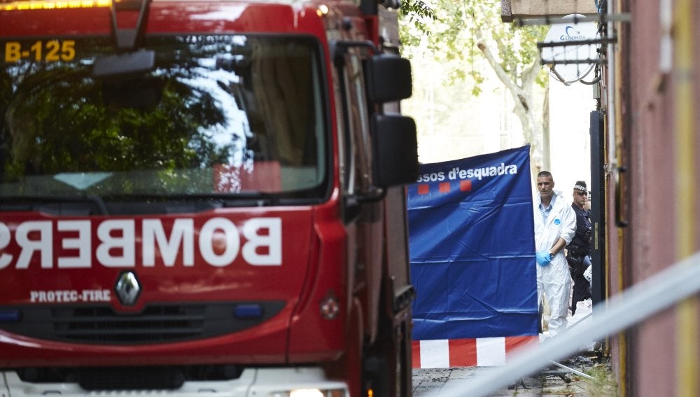 Imagen de archivo de un camión de bomberos en Barcelona