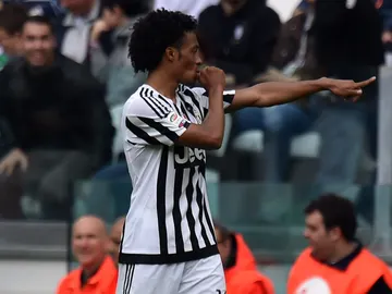 Cuadrado celebra un gol con la Juventus Cuadrado celebra un gol con la Juventus