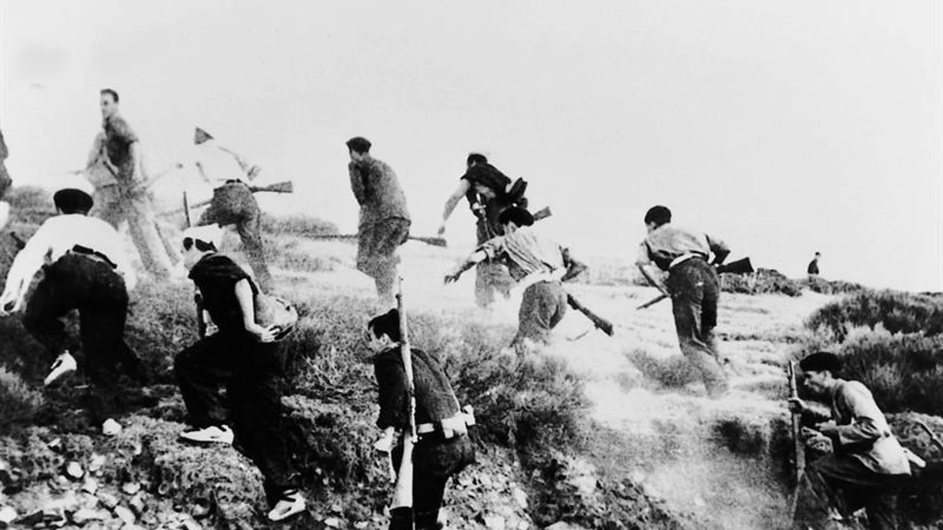 Imagen de archivo de los combatientes en la Guerra Civil española Imagen de archivo de los combatientes en la Guerra Civil española