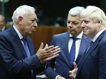 García-Margallo conversa con Johnson y Reynders García-Margallo conversa con Johnson y Reynders