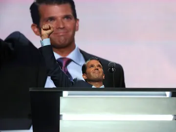 Donald Trump Jr. en la convención republicana de Cleveland. Donald Trump Jr. en la convención republicana de Cleveland.