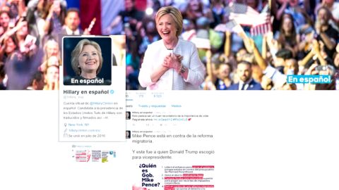 Frame 2.542191 de: Hillary Clinton busca el voto latino abriendo una cuenta en espa&ntilde;ol en Twitter