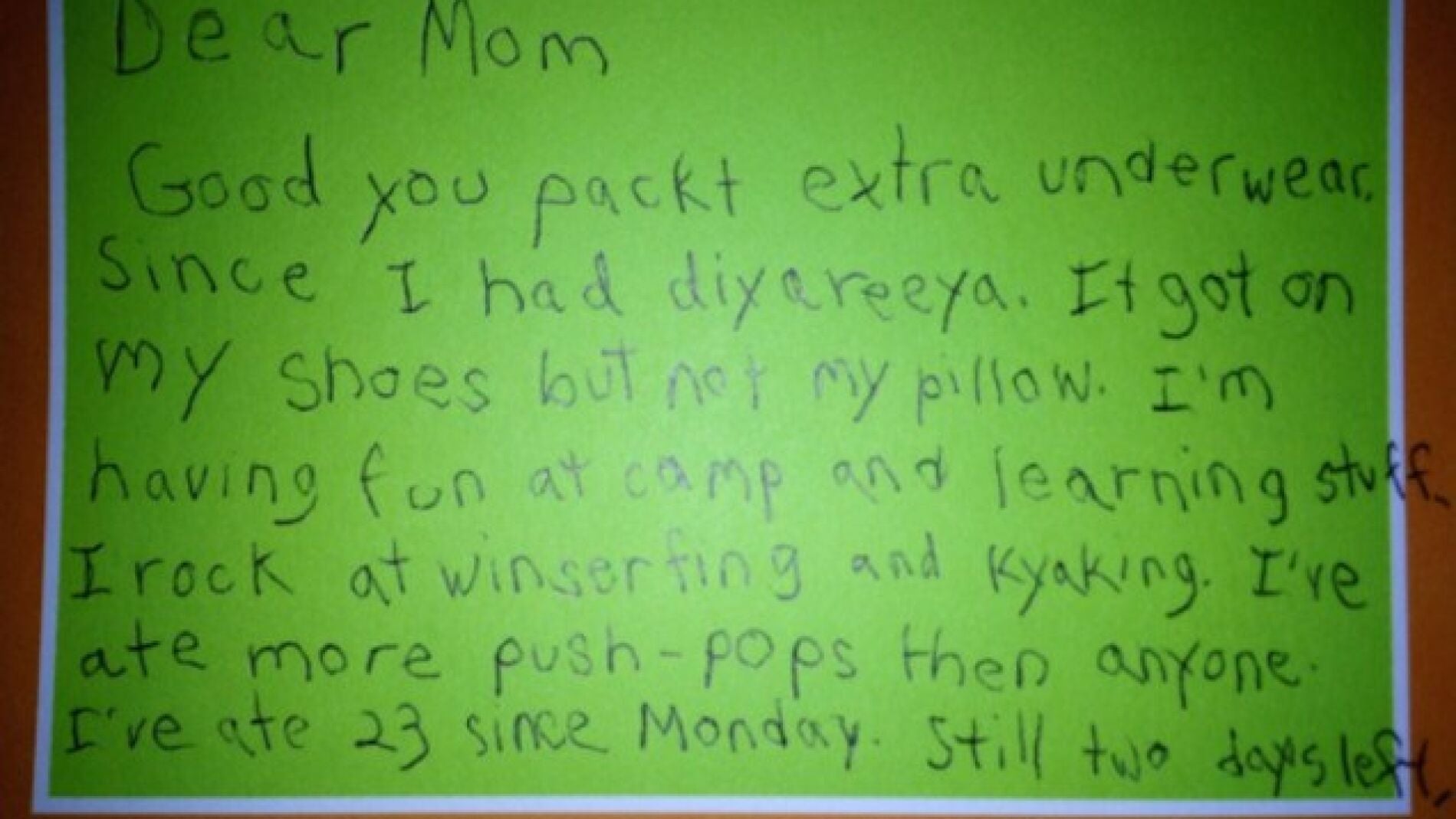 Carta del ni&ntilde;o.