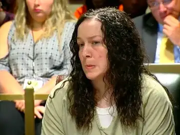 April Corcoran, en el banquillo de los acusados. April Corcoran, en el banquillo de los acusados.