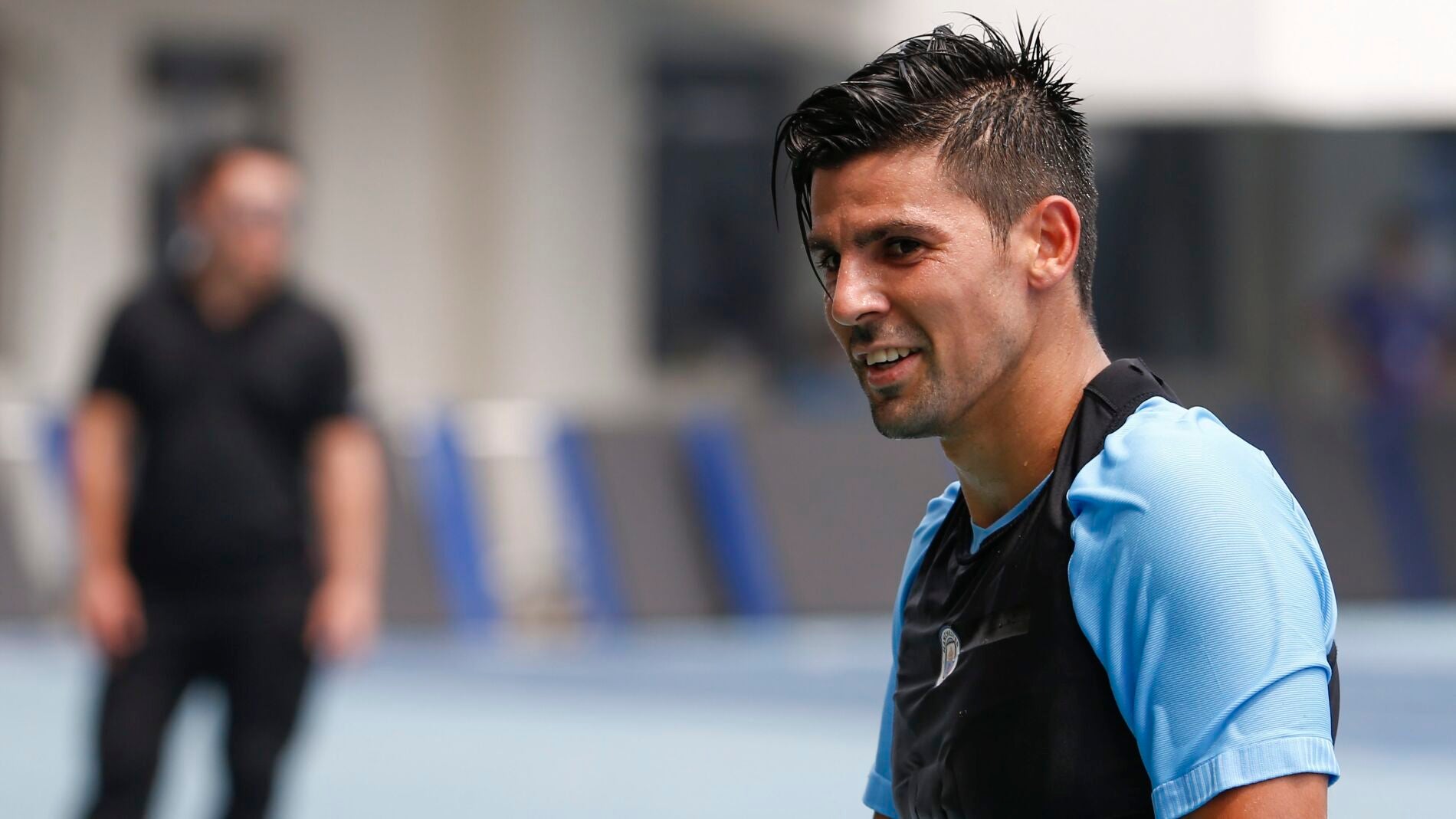Nolito, en el entrenamiento del Manchester City