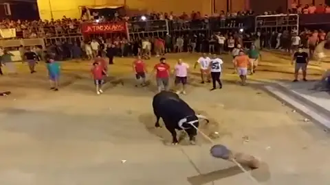 Frame 20.930375 de: Un toro siembra el pánico en las fiestas de Foios (Valencia) Frame 20.930375 de: Un toro siembra el pánico en las fiestas de Foios (Valencia)