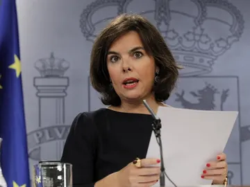 La vicepresidenta del Gobierno en funciones, Soraya Sáenz de Santamaría La vicepresidenta del Gobierno en funciones, Soraya Sáenz de Santamaría