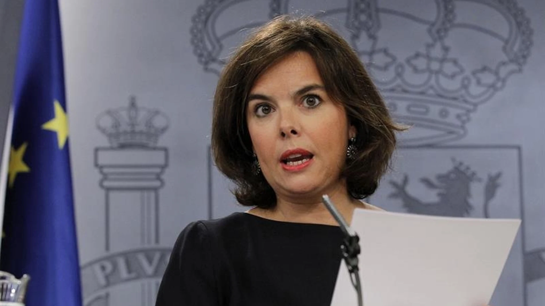 La vicepresidenta del Gobierno en funciones, Soraya Sáenz de Santamaría La vicepresidenta del Gobierno en funciones, Soraya Sáenz de Santamaría