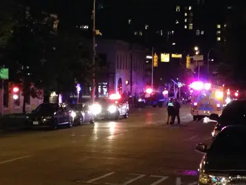 La Policía en la zona del tiroteo La Policía en la zona del tiroteo