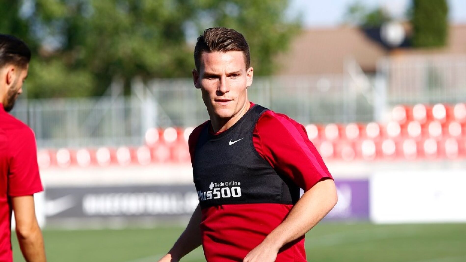 Kevin Gameiro, en su primer entrenamiento con el Atl&eacute;tico
