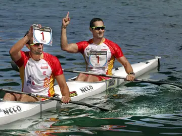 Bouzán y Fiuza celebran la victoria del año pasado Bouzán y Fiuza celebran la victoria del año pasado