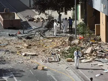 Vista del estado en el que ha quedado la vivienda de Tudela Vista del estado en el que ha quedado la vivienda de Tudela