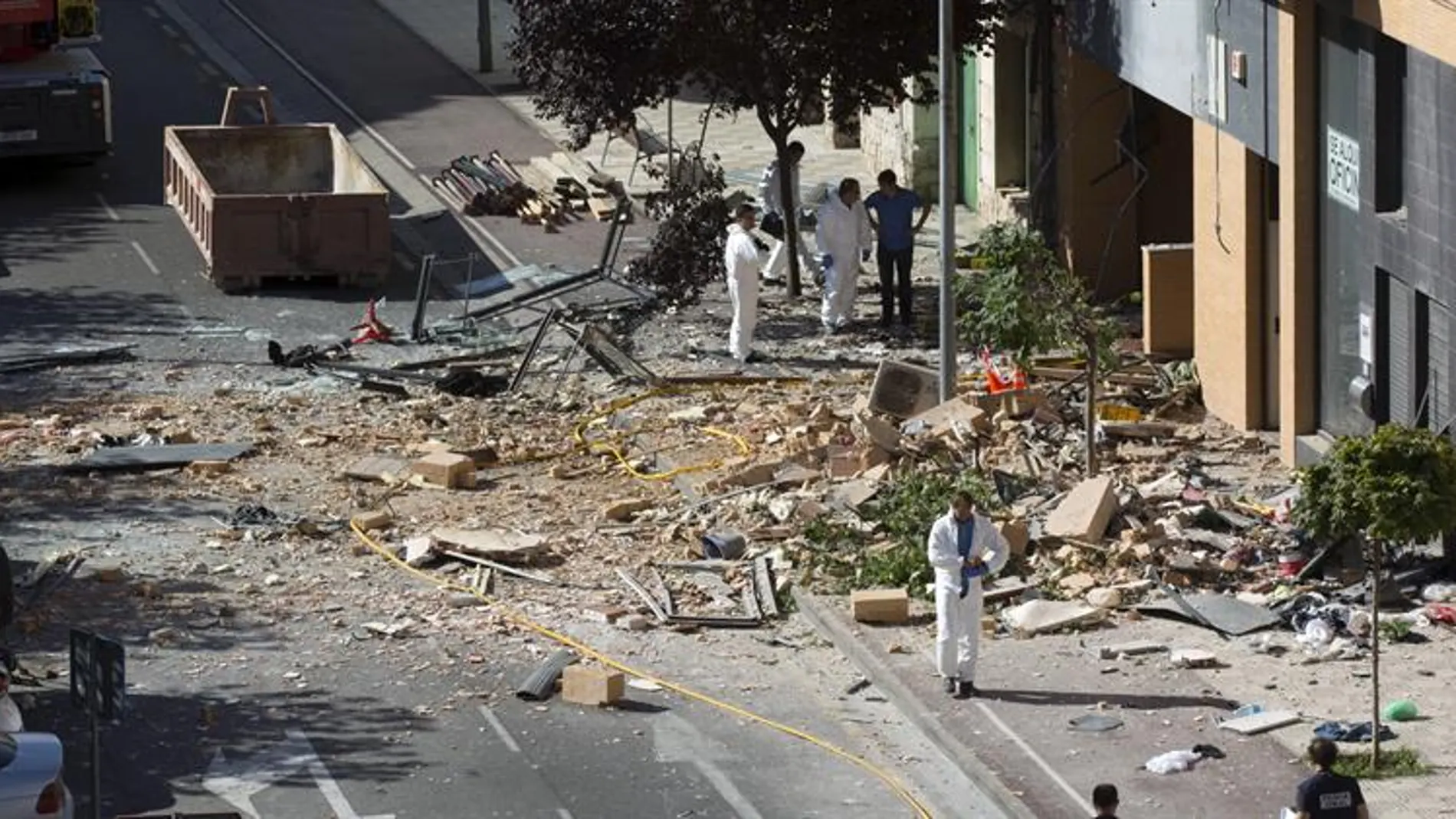 Vista del estado en el que ha quedado la vivienda de Tudela Vista del estado en el que ha quedado la vivienda de Tudela