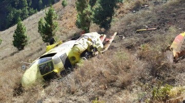 Helicoptero accidentado en La Palma.