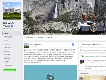 Página de la Casa Blanca en Facebook Página de la Casa Blanca en Facebook